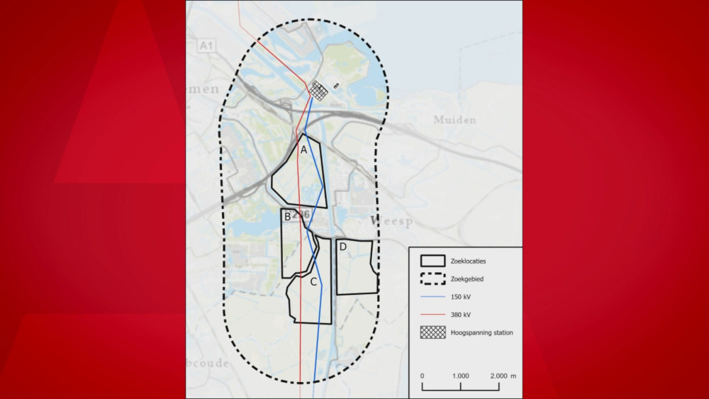 Plannen voor een nieuw hoogspanningsstation tussen Zuidoost en Weesp Tennet